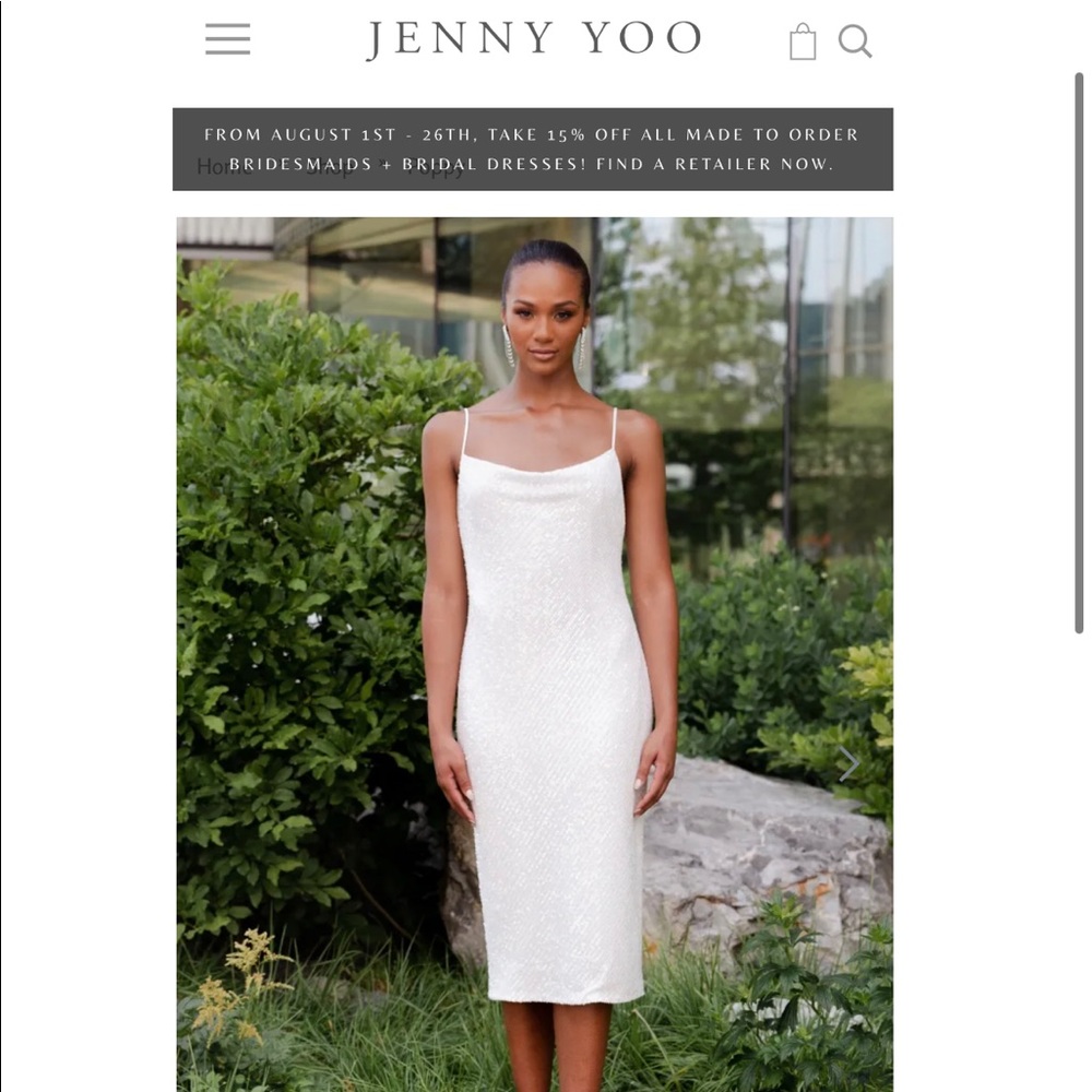 Jenny Yoo Poppy dress white sequin